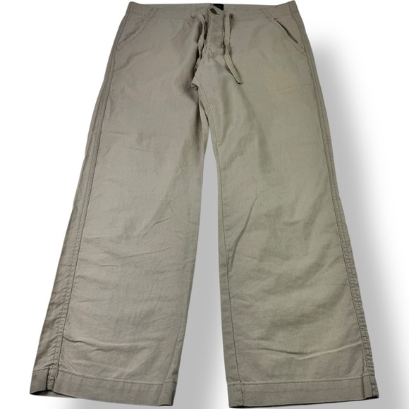GAP Beige Linen Cotton Relaxed Fit Drawstring Pants Men's Size 35x31